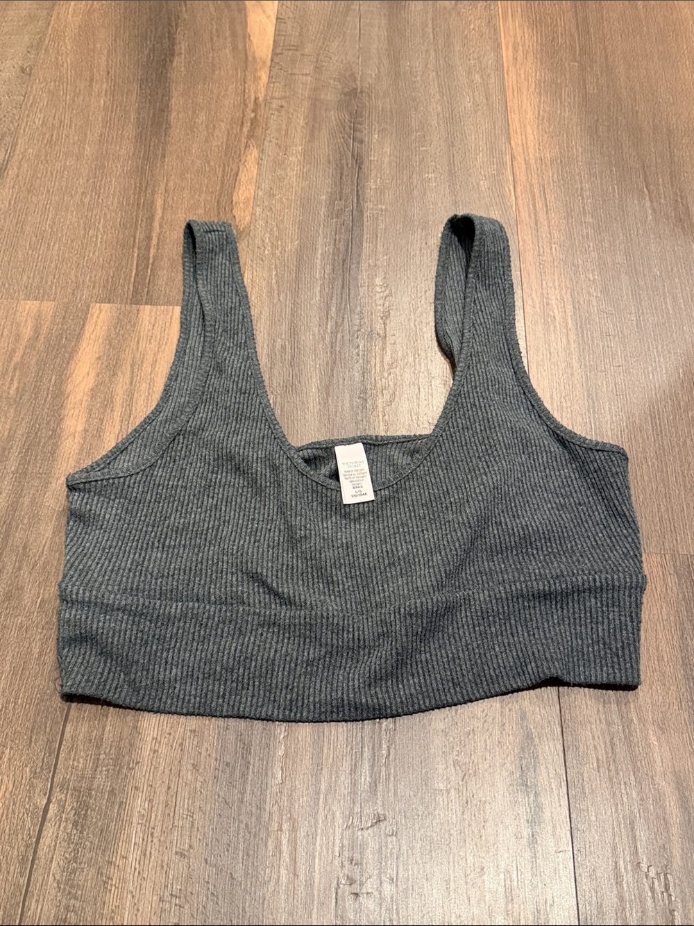 Victoria’s Secret Ribbed Tank Bralette in Charcoal Gray